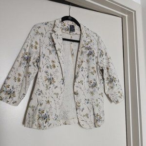 KILT New Zealand Brand Cotton Linen Floral Print Blazer (Size: 14)